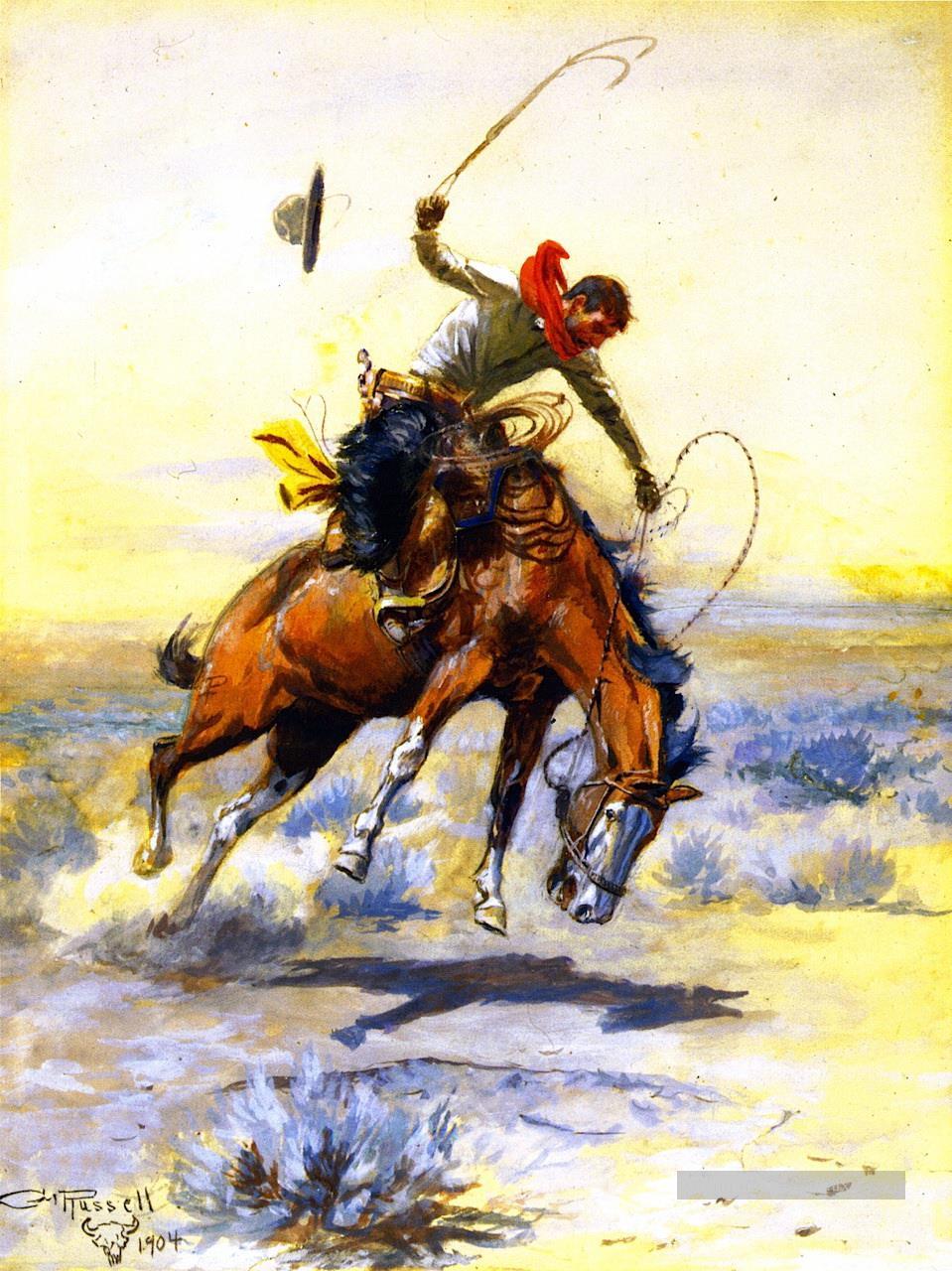 le cow boy 1904 Charles Marion Russell Indiana cow boy Peintures à l'huile